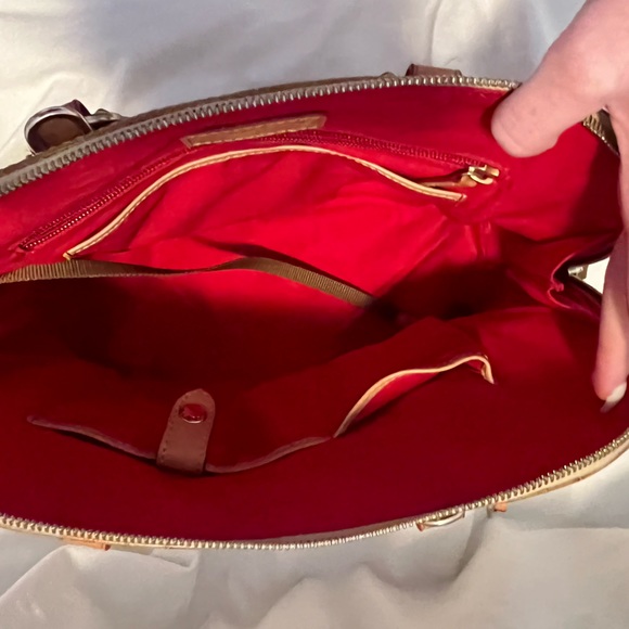 Dooney & Bourke Croc Embossed Leather Satchel Shoulder Bag Honey Tan - Picture 7 of 8